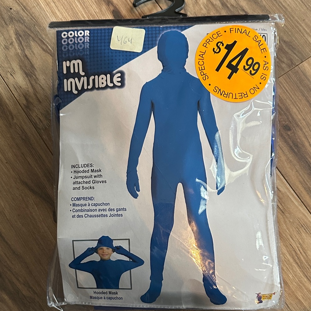Blue Full Body Suit with Hooded Mask